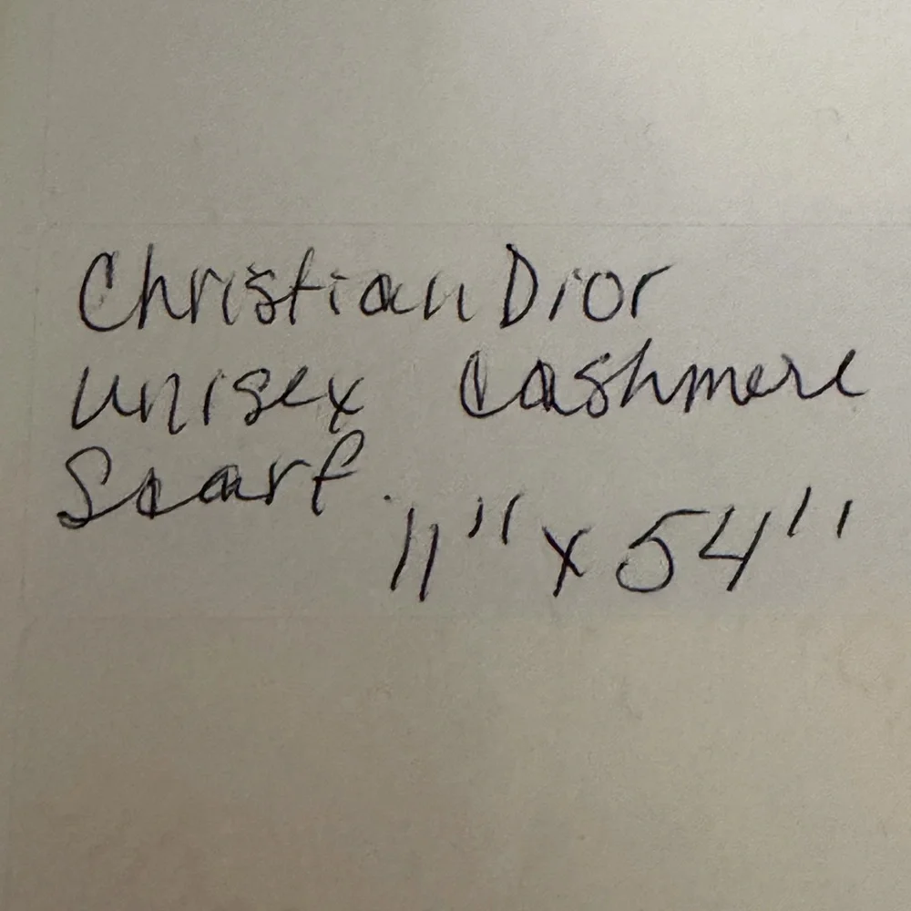 Christian Dior Striped Cream and Brown Scarf Cashmere